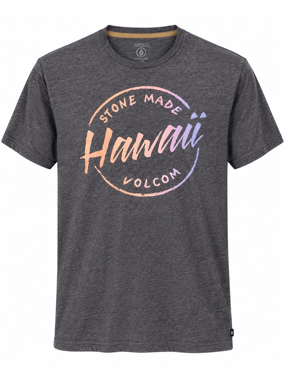 Volcom Stone Made Hawaii T Shirt Mens Large Gray Modern Fit Surf Skate Graphic T